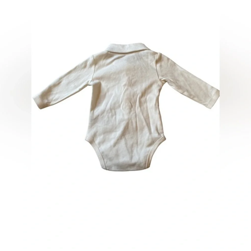NWT heartstrings Kitestrings baby onesie 3/6 months long sleeve tuxedo collar